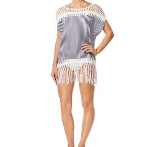 Steve Madden Crochet Poncho & Swim Cover-up Navy